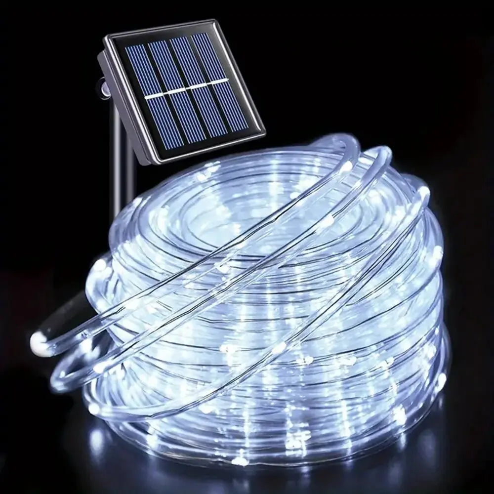 Outdoor Solar Tube Rope Led Light Garden Christmas Decoration Fairy String Light 32m/22M/12M/7M Outdoor Wedding Party Led Lamp