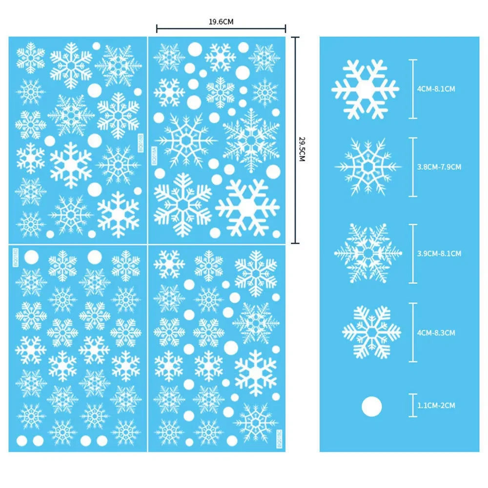 Christmas Window Clings Snowflakes Decals Merry Christmas Glass Window Cling Stickers Xmas Santa Claus for Wall Decal Decoration