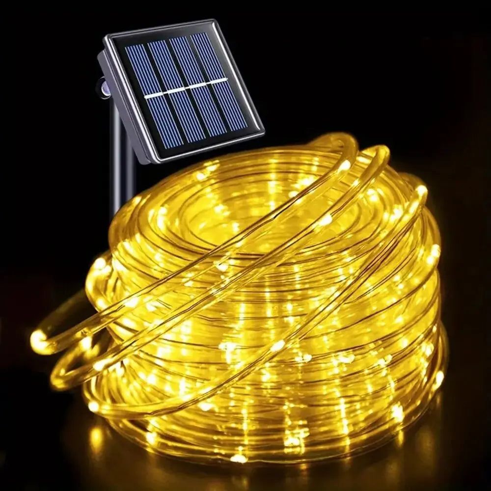 Outdoor Solar Tube Rope Led Light Garden Christmas Decoration Fairy String Light 32m/22M/12M/7M Outdoor Wedding Party Led Lamp