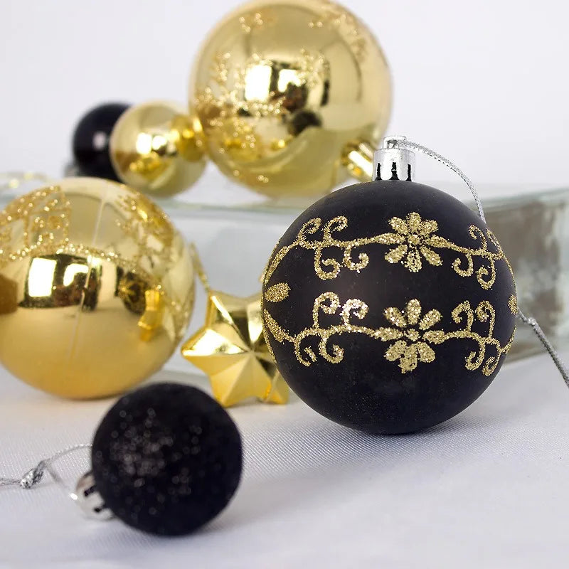 6Pcs 6CM Christmas Balls Decorations Christmas Tree Ornaments Ball Hanging Pendants Home Party Decor 2024 New Year Navidad Decor