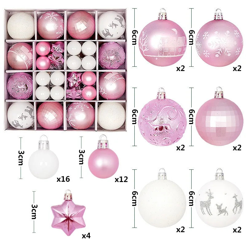 6Pcs 6CM Christmas Balls Decorations Christmas Tree Ornaments Ball Hanging Pendants Home Party Decor 2024 New Year Navidad Decor