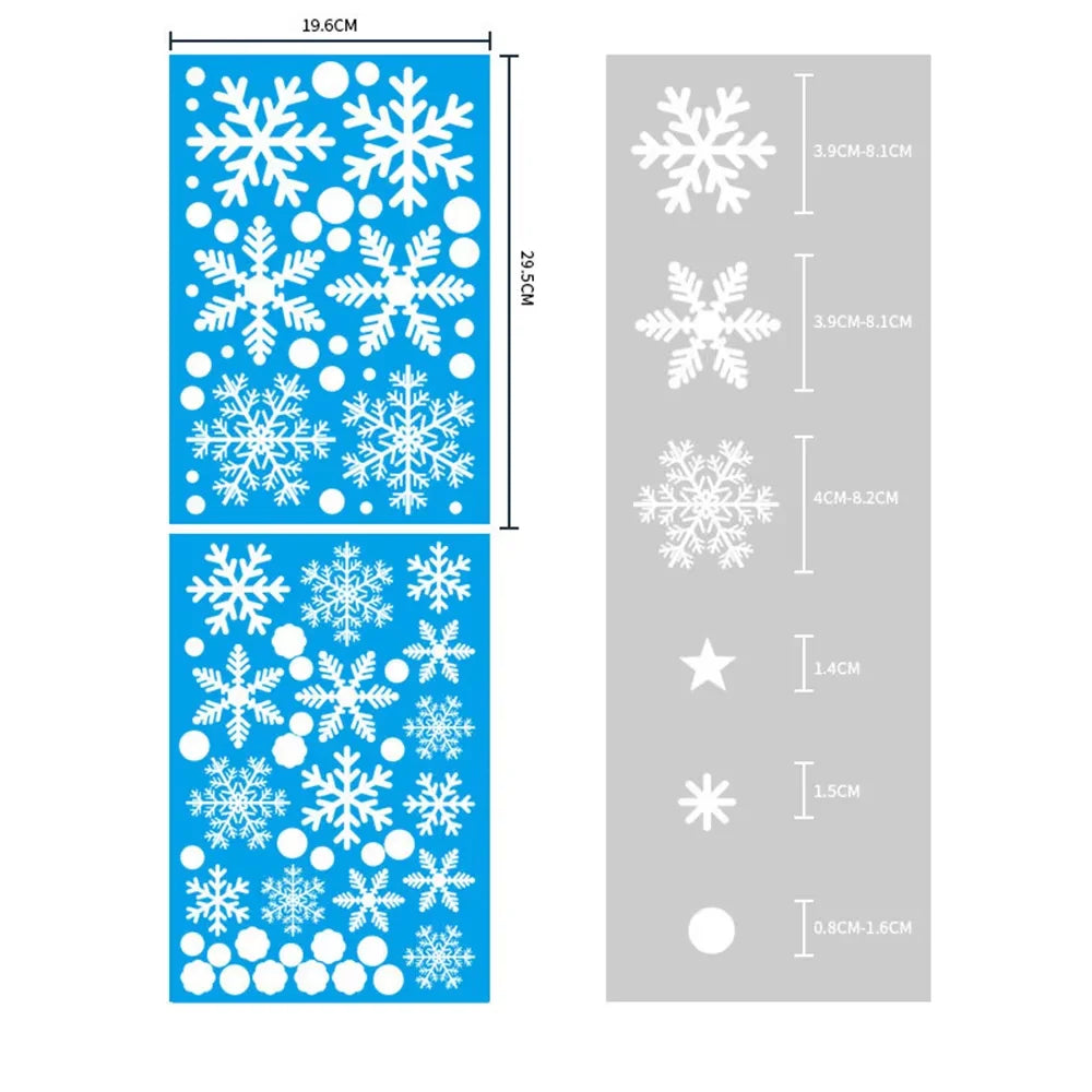 Christmas Window Clings Snowflakes Decals Merry Christmas Glass Window Cling Stickers Xmas Santa Claus for Wall Decal Decoration